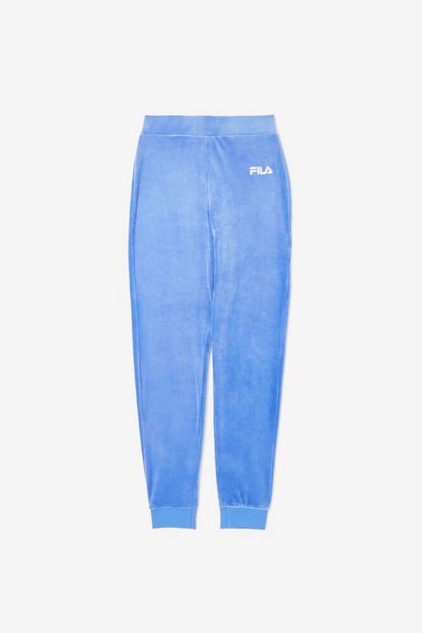 Fila Sara Velour Women's Jogger Pants - Blue/White,NZ 897-45978